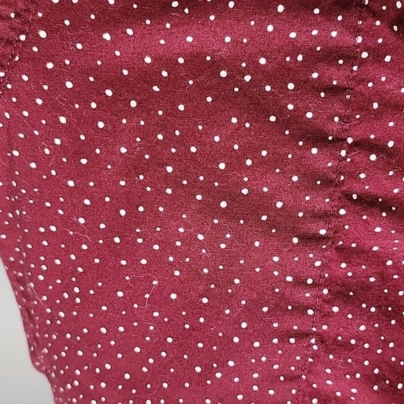 American Eagle Seriously Soft maroon and white button-down shirt - Picture 3 of 9